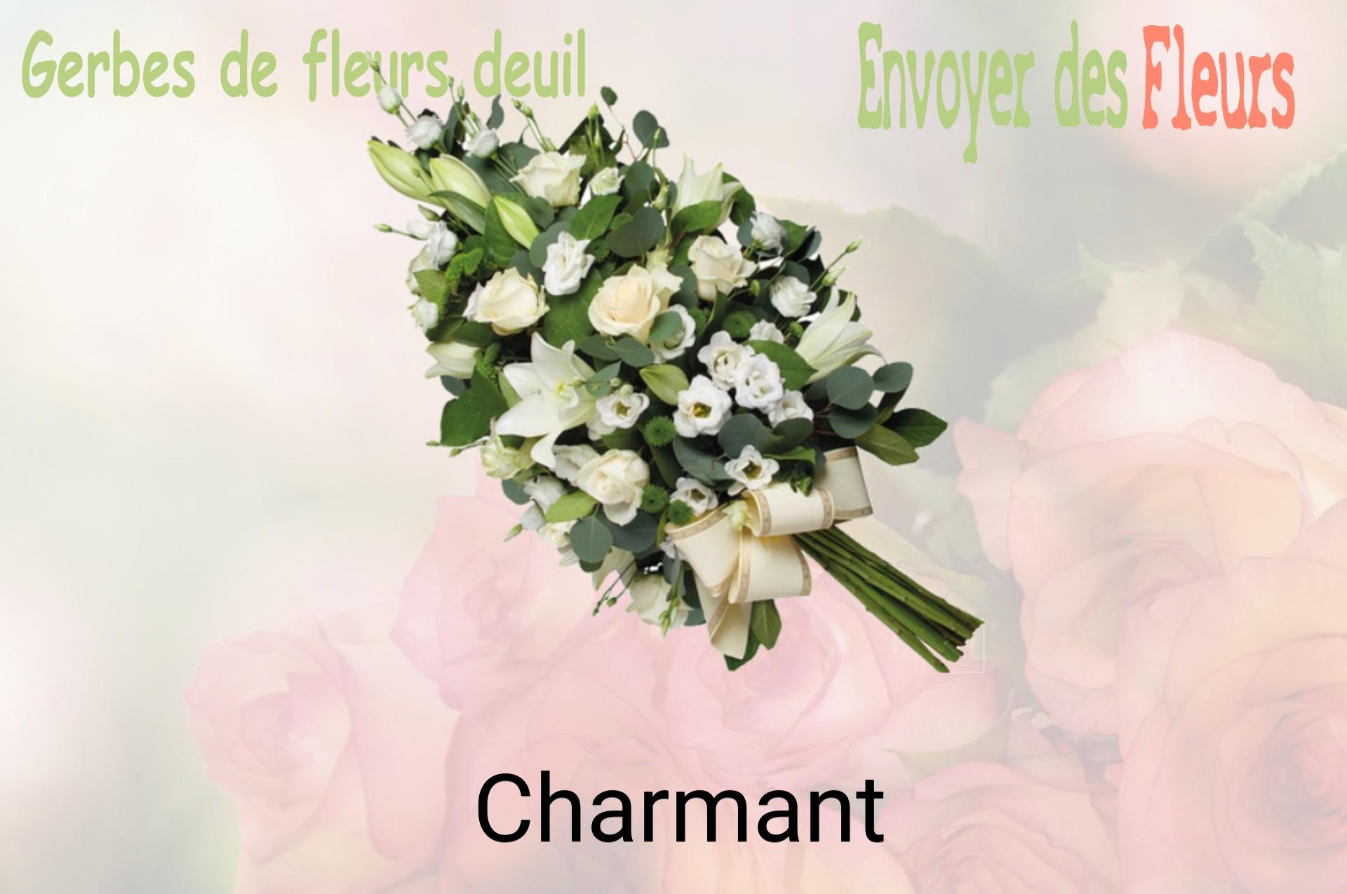 Gerbe de fleurs de deuil livrée à Charmant